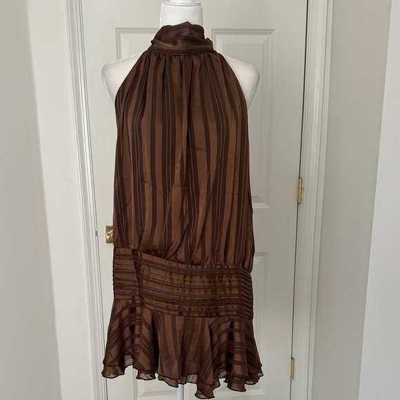 Peppermayo Willow Chiffon Mini Dress - Chocolate - Picture 5 of 12